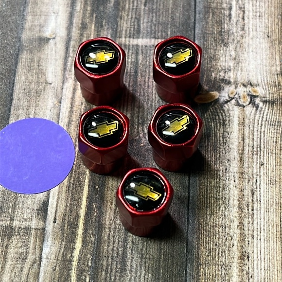 5for$10 Red Chevrolet Tire Valve Stem Caps - Car and Tire Accessory NWT - Picture 1 of 4